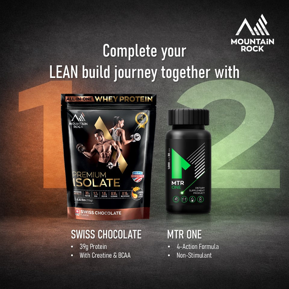 Mountain Rock Whey Protein All-In-One Thai Tea 715g | 37.5g Protein | BCAA Creatine | Halal