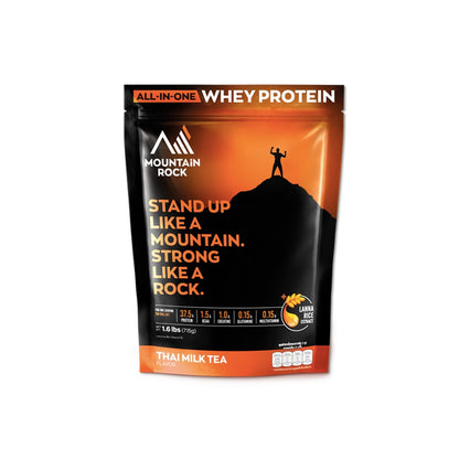 Mountain Rock Whey Protein All-In-One Thai Tea 715g | 37.5g Protein | BCAA Creatine | Halal