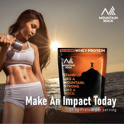 Mountain Rock Whey Protein All-In-One Thai Tea 715g | 37.5g Protein | BCAA Creatine | Halal