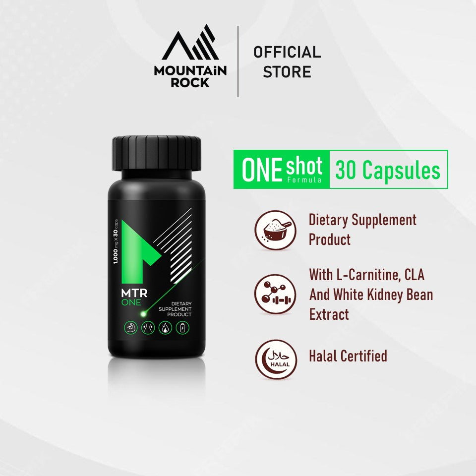 Mountain Rock MTR-ONE Dietary Supplement 1000mg | 30 Capsules | Burn Block Build | Weight Management Formula | Metabolism Support | L-Carnitine & L-Arginine